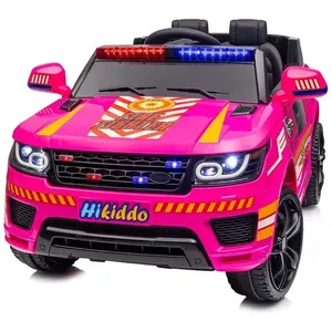 Carro Elétrico Infantil Policial com Controle Remoto, Velocidade Máxima de 8 km/h e Música Bluetooth para Crianças de 3 a 5 Anos, 24V 400W, Hikiddo, 110v