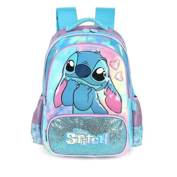 Mochila de Costas Luxcel Stitch Glitter Cute Azul Único