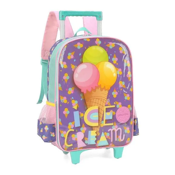 Mochila de Rodinhas Com Alça Luxcel Up4You Ice Cream Rosa Único