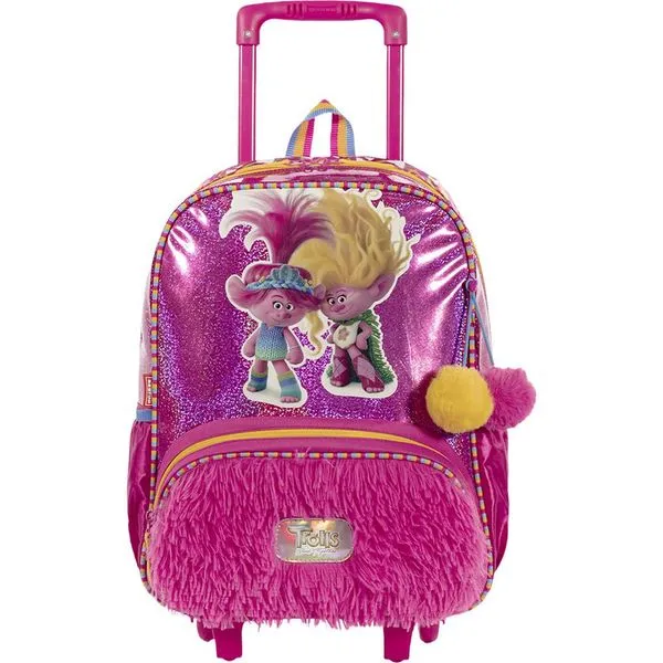 Mochila de Rodinhas Sestini Trolls X Sisters Colorido Único