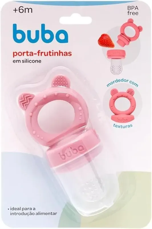 Porta Frutinhas Em Silicone Ursinho Rosa Buba - 18853