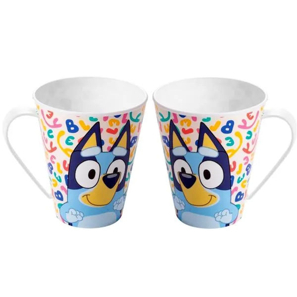 2 Canecas Infantil Desenho Bluey e Bingo 360ml Estampada
