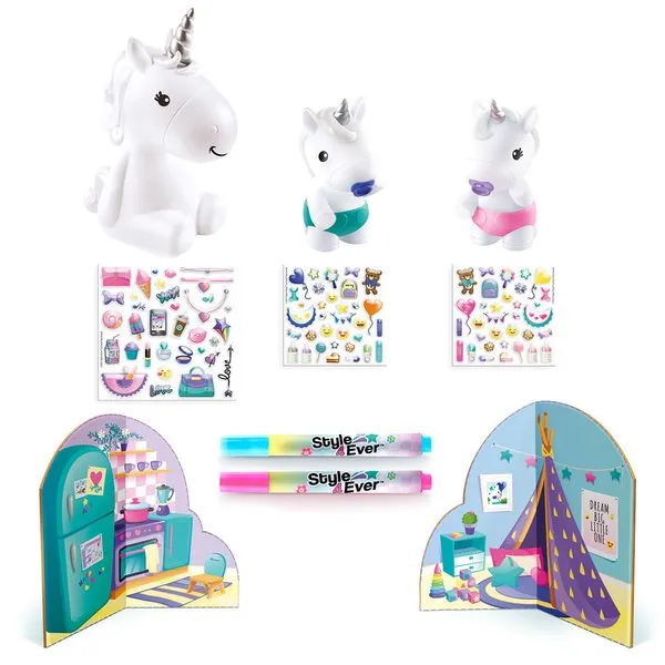 Conjunto De Artes - Decore Sua Luminária - Família De Unicórnio - Fun