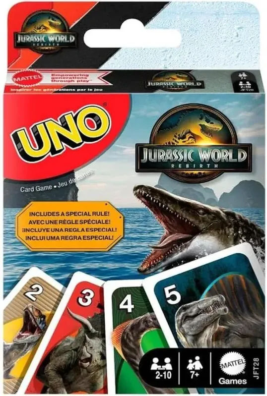 Jogo de Cartas Uno Jurassic World 4 Mattel - JFT28