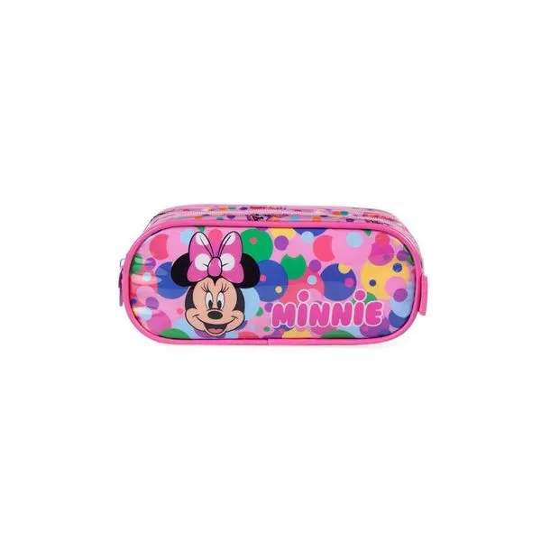 Estojo Escolar Feminino Minnie 3 Compartimentos Rosa U / Rosa