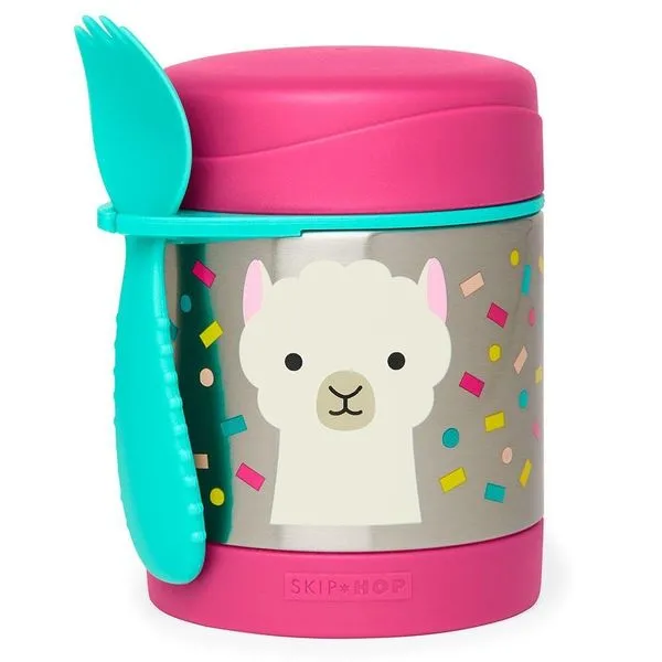 Pote Térmico Com Talher Zoo Lhama Skip Hop Rosa Único