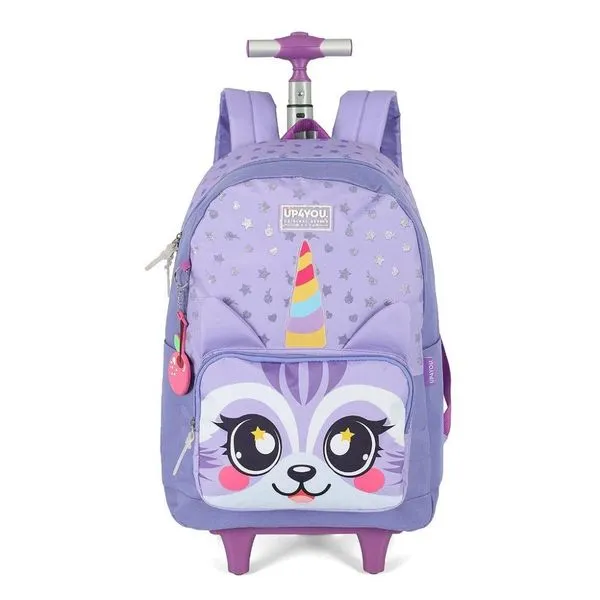 Mochila de Rodinhas Luxcel Com Alça Up4You Pet Cute Roxo Único