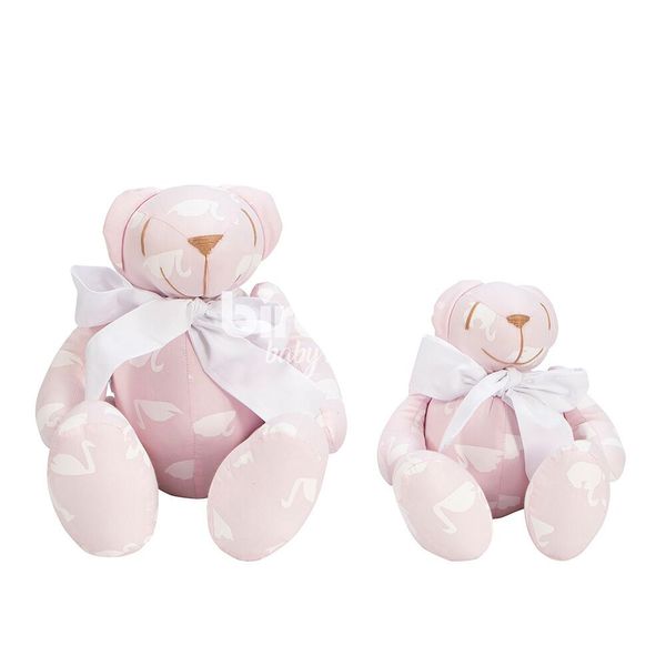 Pelúcias - 36 e 27 Cm - Barnie e Elliot - Cisne Rosa - Biramar