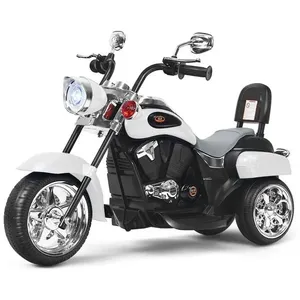 Moto Elétrica 1 Assento 12V, com Luzes de LED, Branca, COSTZON, Branco 110v