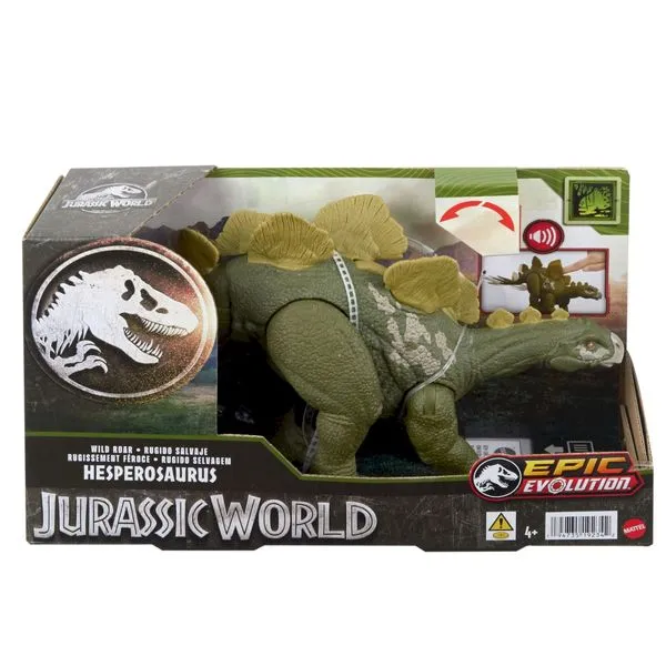 Dinossauro Jurassic World c/ Som - Rugido Selvagem - Mattel Hesperosaurus HTK69