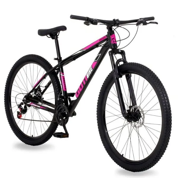 Bicicleta Aro 29 Gott 21 Marcha Câmbio Shimano Freio A Disco 17 Preto Rosa