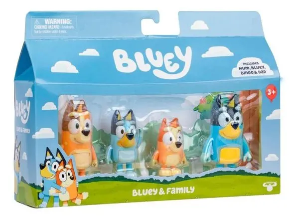 Kit 4 Bonecos Bluey E Familly Colecionável Candide - 7964