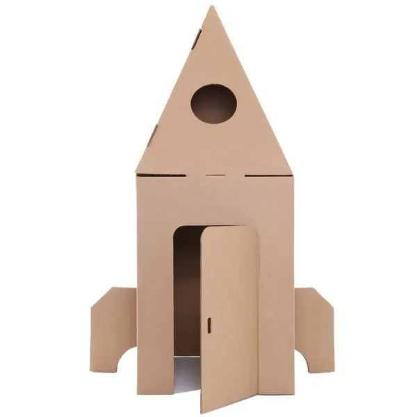 Faz de Conta - Foguete de papelão - Marrom - Eu Amo Papelão - Mazurky