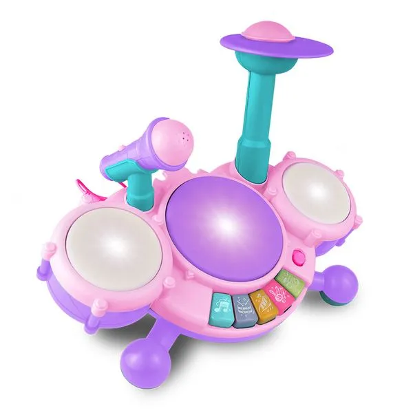 Bateria Show Musical - Rosa - Baby Land - Cardoso