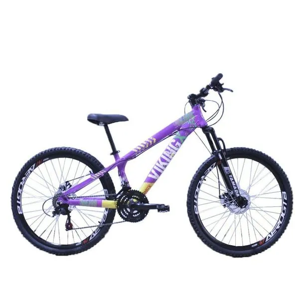 Bicicleta Viking Tuff25 Aro 26 Lilás Amarelo