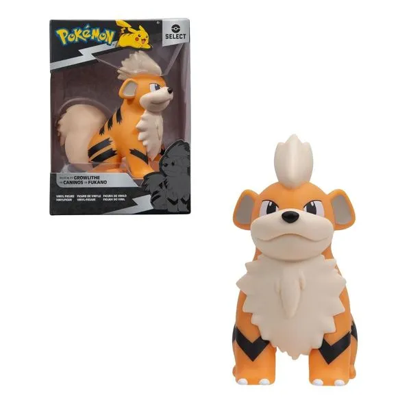 Boneco Pokémon Growlithe Vinil 10cm Figura Colecionável Linha Select Sunny Oficial