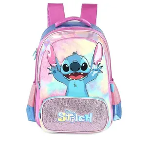 Mochila de Costas Luxcel Stitch Glitter Cute Roxo Único