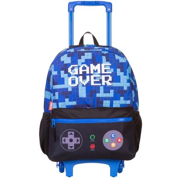 Mochila de Rodinhas Com Alça Sestini Game Plus 2 Azul Único