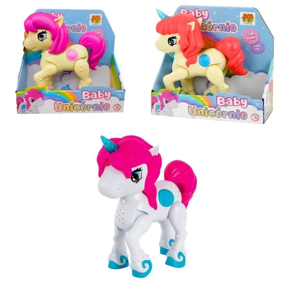 Baby Unicórnio c/ Luzes e Sons - Modelos Sortidos - Dm Toys