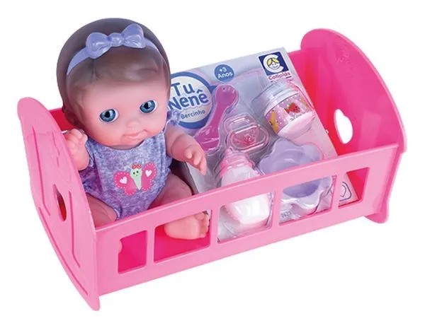 Boneca no Bercinho com Acessórios Tu Nenê - Cotiplás 2627