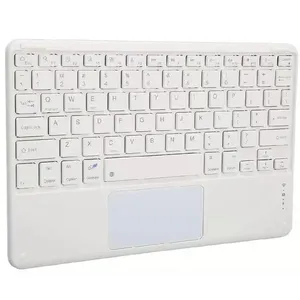 Kit Teclado e Mouse Touchpad para Tablet Bluetooth Recarregável Branco