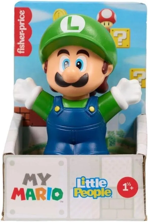 Boneco Luigi Super Mario Little People Fisher Price Mattel