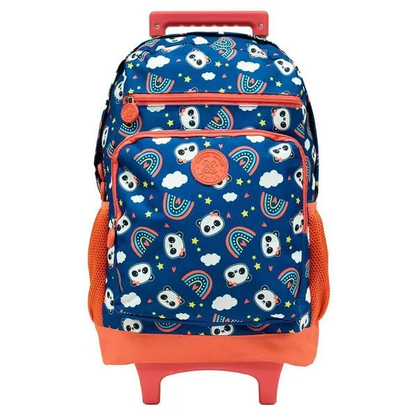 Mochila de Rodinhas Xeryus 16 College Panda Azul Único
