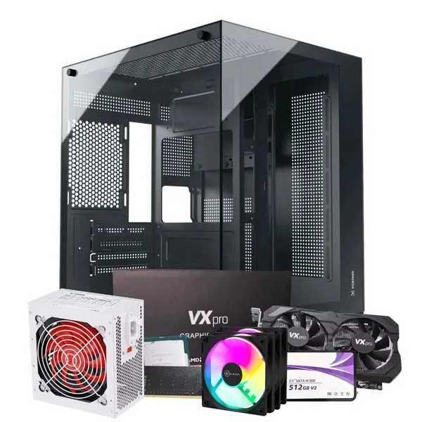 PC Gamer i7 7° RX580 8GB 16GB SSD 512GB RGB Aquário Montado