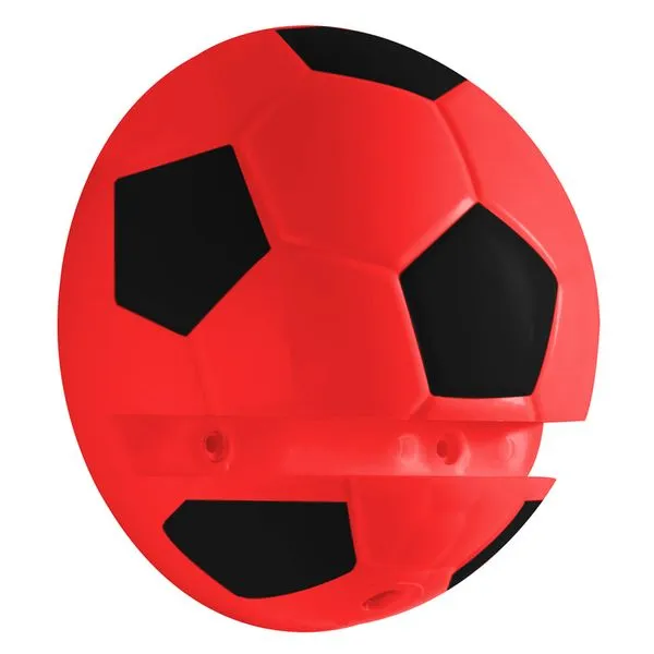 Suporte para Prateleira - Bola de Futebol Vermelha e Preta - Prat-K