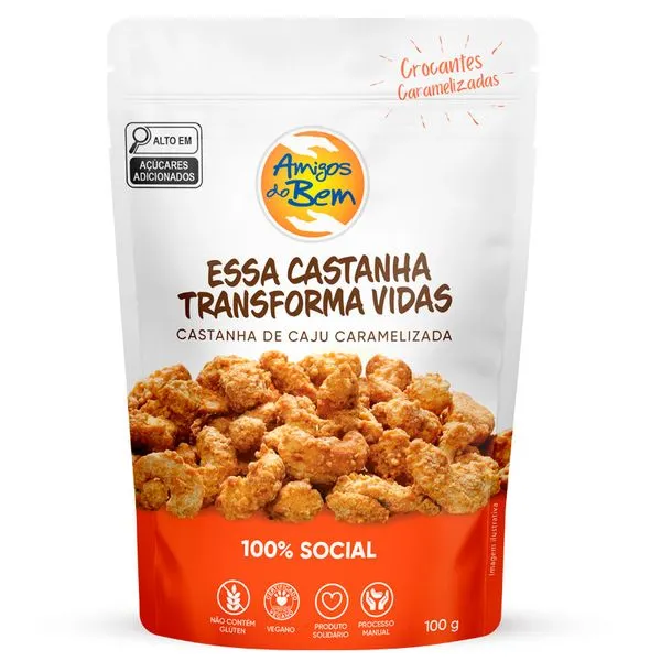 Castanha de Caju Caramelizada - 100g - Amigos do Bem