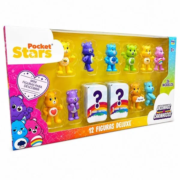 Pack 12 Mini Figuras Ursinhos Carinhosos Sunny Pocket Stars Deluxe