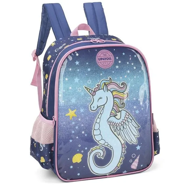 Mochila de Costas Luxcel Up4You Unicórnio Marinho Azul Único