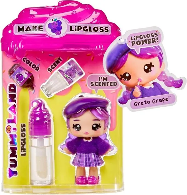 Boneca Yummiland Lipgloss Greta Grape Colecionável - MGA