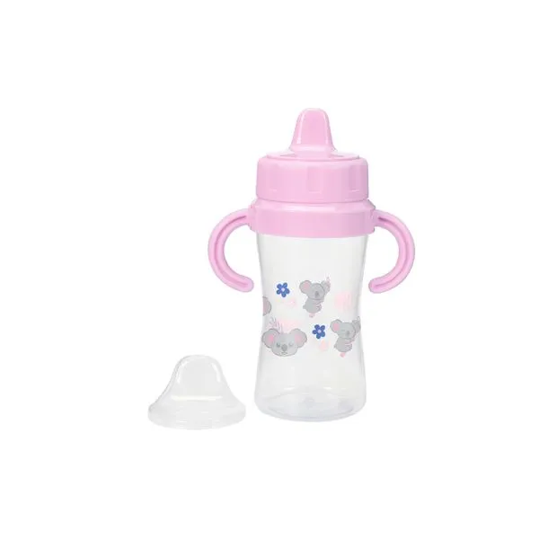 Copo De Transição Infantil Com Redutor de Pingo 330ml Rosa Coala