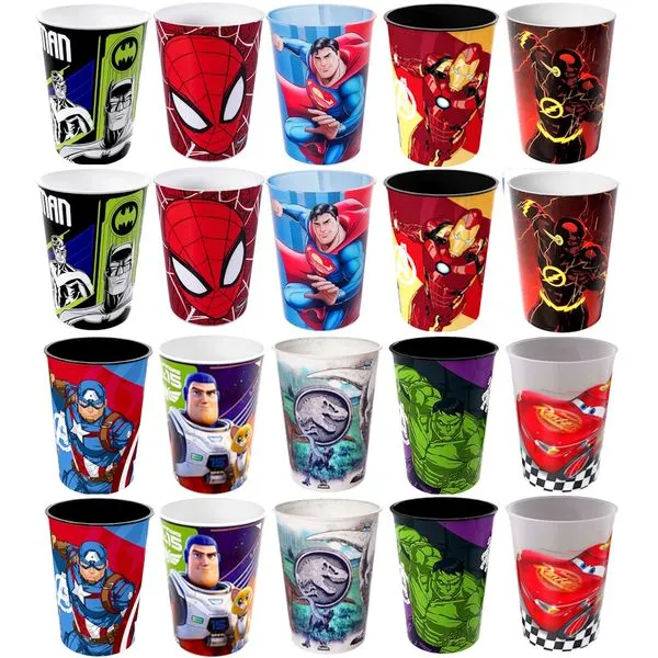 20 Copos 320ml para Base de Ovo de Páscoa Caseiros Personagens Super Heróis Infantil