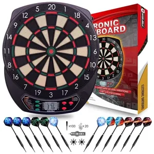 Jogo de Dardos Eletrônico, 12 Dardos, 21 Modos de Jogo e 65 Variações de Pontuação com Adaptador de Energia para até 8 Jogadores, WIN.MAX, Preto ND
