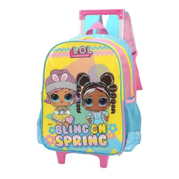 Mochila de Rodinhas Com Alça Luxcel Lol Azul Único