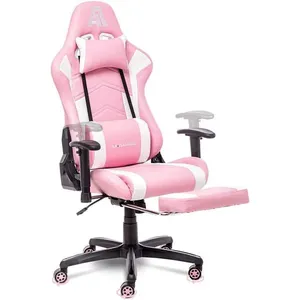 AA Cadeira de Escritório Gamer Reclinável e Ergonômica com Apoio de Braço Ajustável, Rosa