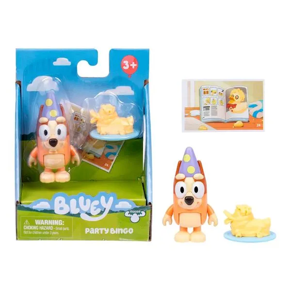 BINGO COM BOLO DE PATO - BONECO BLUEY COLECIONÁVEL 6 CM - CANDIDE