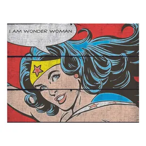 Placa de Madeira Decorativa - DC Comics - Mulher Maravilha - 36x50 Cm - Metrópole
