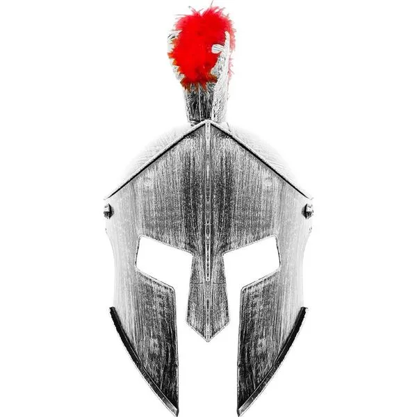 Elmo Medieval de Luxo Realista pra Fantasia Gladiador Espartano Prata