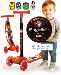 Patinete Infantil 3 Rodas Marvel Avengers - LED, Altura Ajustavel, 3+ Homem de Ferro