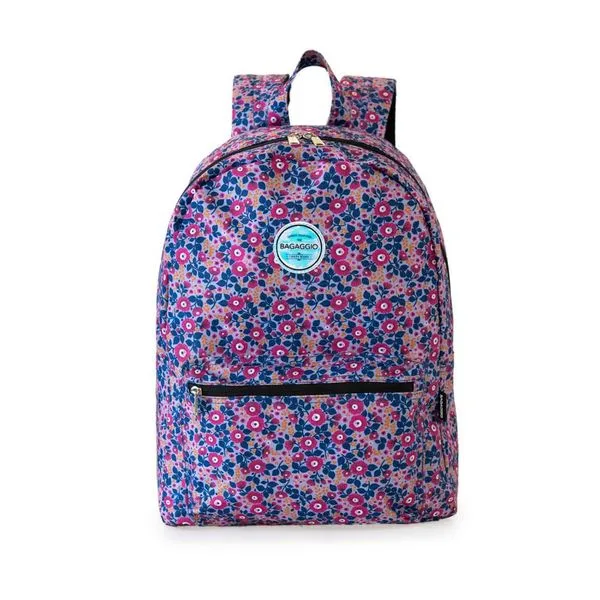 Mochila Escolar Feminina Floral U / Lilas