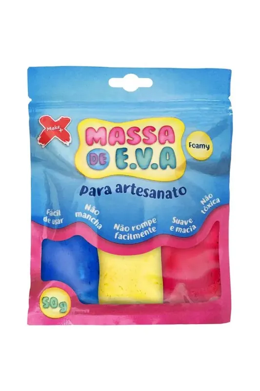 Massa de Eva para Modelar 50g com 5 Unidades Cores Diversas - Item Sortido