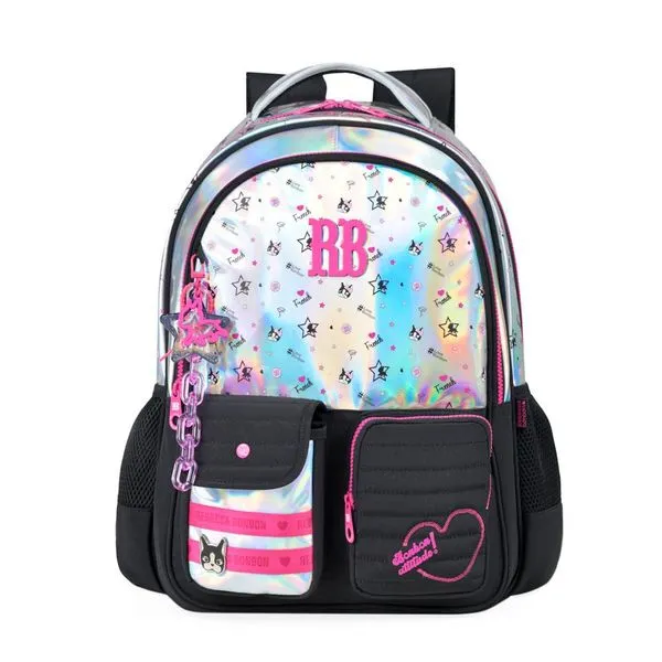 Mochila Escolar Feminina Rebecca BonBon Preta U / Preto