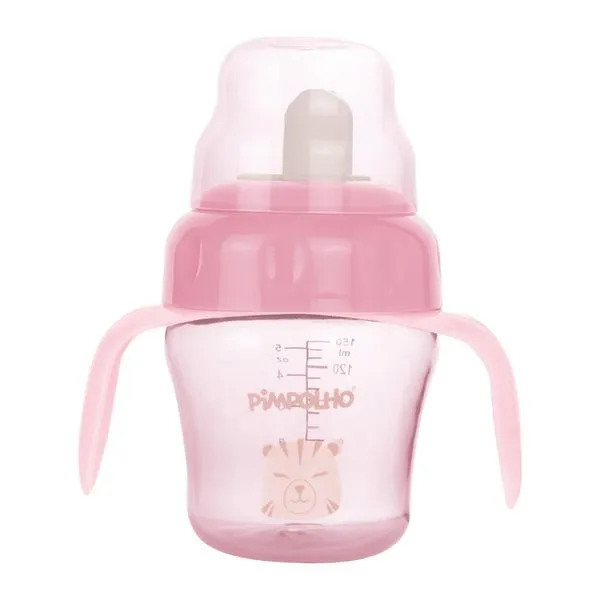 Copo De Treinamento Com Alça E Bico Flexível 150ml Tigresa Feminino Pimpolho - Rosa