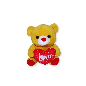 Urso de Pelúcia com Coração Amor 16cm – Fofo, Romântico e Perfeito para Presentear