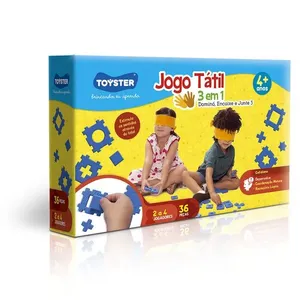 Conjunto de Jogos 3 em 1 - Dominó, Encaixe e Junte 3 - Toyster