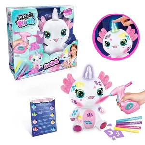 Pelúcia Interativa Com Luz Airbrush Plush Axolote Fun Divirta-se Aerógrafo e Moldes