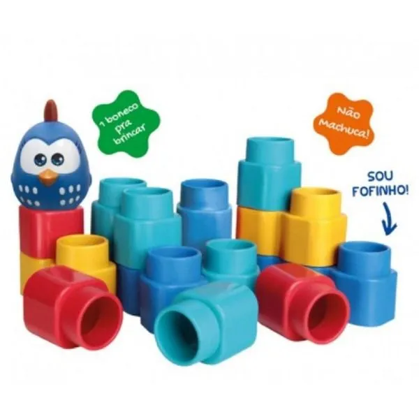 Brinquedo Fofo Blocos 15 Peças Galinha Pintadinha Mini Elka Único